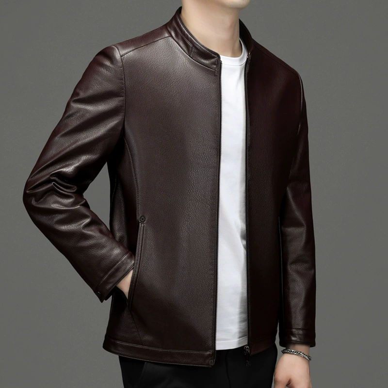 Демисезонное полиуретановое длинное теплое пальто, slim fit, средняя длина, корейский стиль