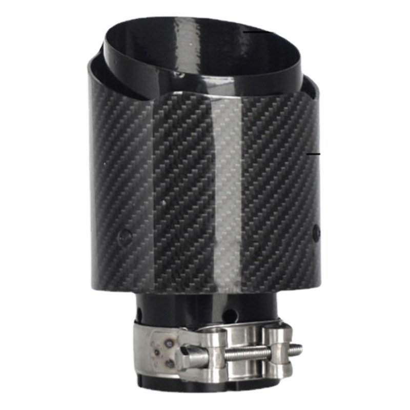 Todo negro de un solo tubo de fibra de carbono Scorpio cola garganta 101mm Modificación del tubo de escape del coche universal de fibra de carbono cola garganta