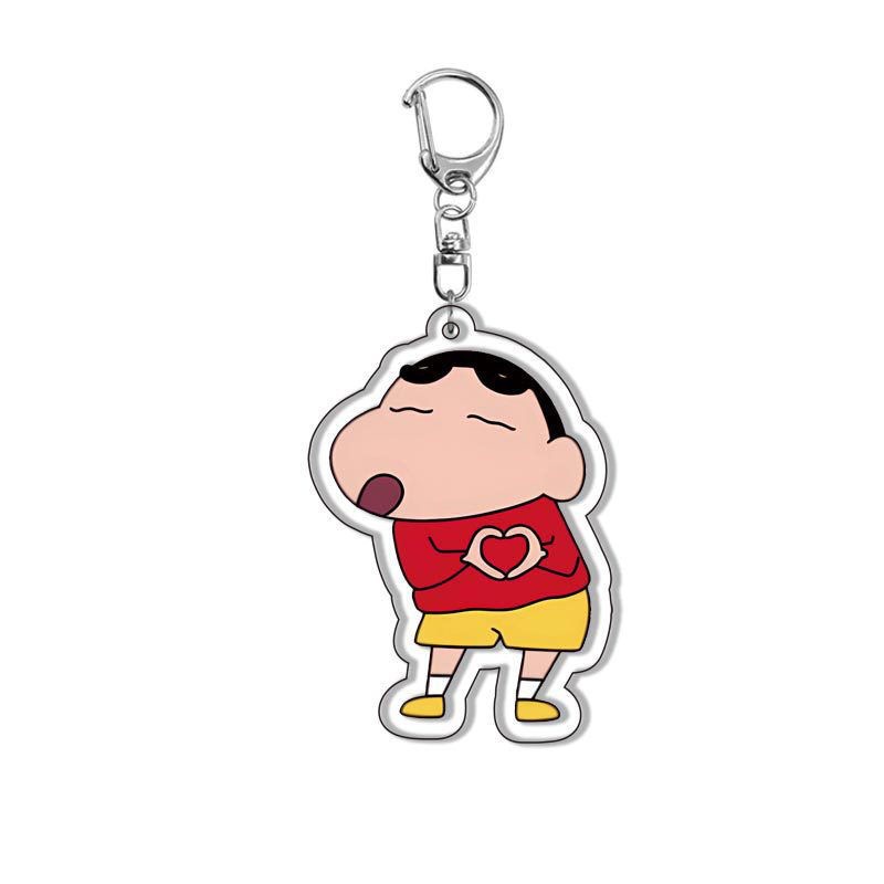 Crayon Shin-Chan Animación Periférico Nohara Shinsuke Xiaokui Xiaobai Nini Colgante de llavero de acrílico entre vientos