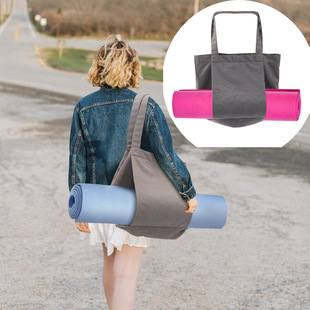 Outdoor Sports Yoga Mat Cosmetics Bag Canvas Yoga Mat Carpet Bag Portable Women's Shoulder Yoga Clothing Cosmetics Bag