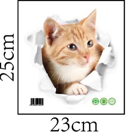Vinilo de pared 3d gatito decoración para salón y dormitorio_voghion.com