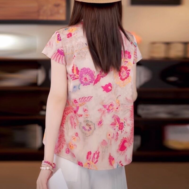 [ピンクフェニックス]新しい中国風の多用途な国民風ショートトップ婦人服2025夏の新しいチャイナドレス|undefined