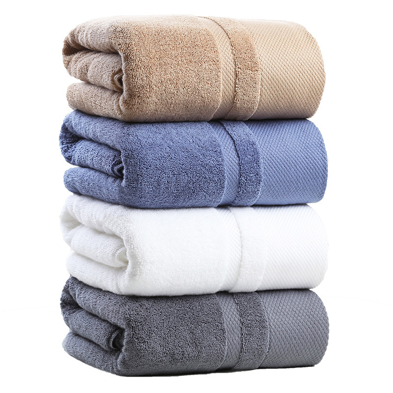 Bath Towel Pure Cotton Thickened Xinjiang Combed Plush Soft and Absorbent Adult Home Daily Use Hotel Hotel Embroidery Wholesale