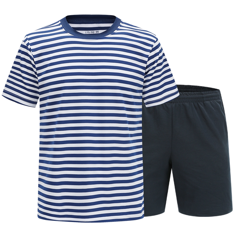Sea Soul Shirt 3543 Summer Physical Training Suit Breathable Quick-Drying T-Shirt Junxu Blue and White Stripesd Half-Sleeved Shorts Sea Soul Shirt 3543 Summer Physical Training Suit Breathable Quick-Drying T-Shirt Junxu Blue and White Stripesd Half-Sleeved Shorts