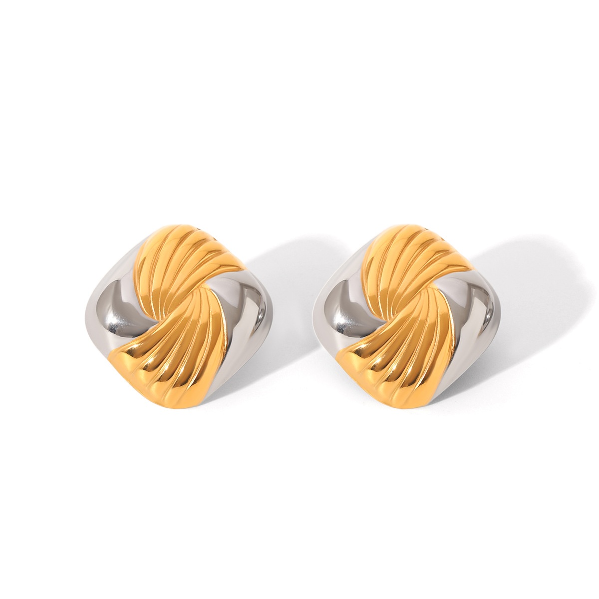 Holiday, Daily Occasion 1 Pair Classic Style Irregular Geometric Sun Mixed Metal Plating 304 Stainless Steel 18K Gold Plated Ear Studs