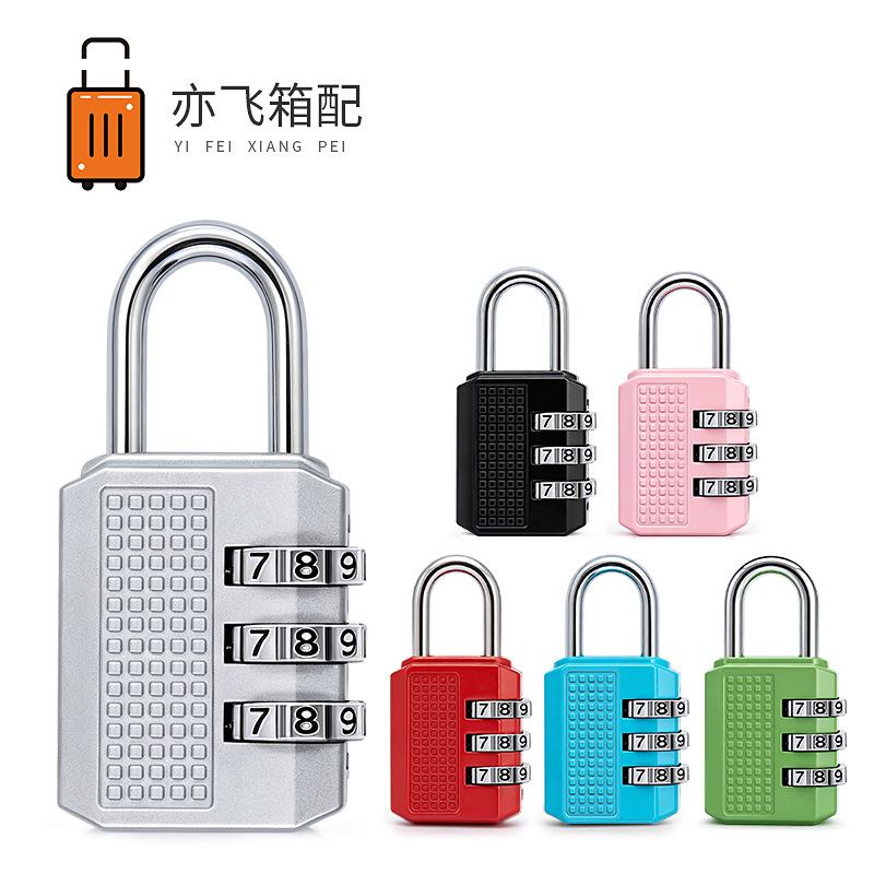 Outdoor luggage backpack anti-theft password lock, gym 3-digit cabinet door drawer zinc alloy password padlock
