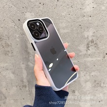 适用苹果15Promax金属镜头手机壳iPhone14鹰眼高透背板13保护11套