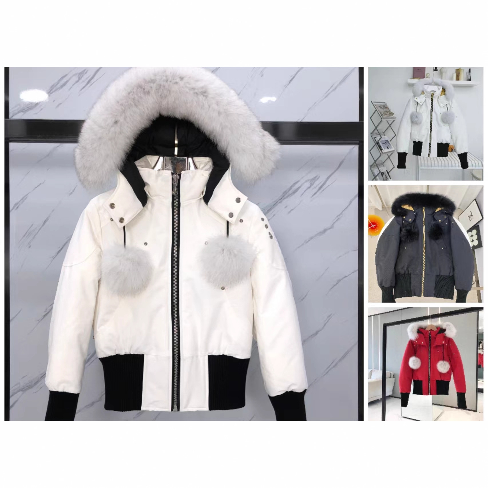 小剪刀羽绒服03女款冬季修身中长款狐狸毛领金标Moose Downjarket