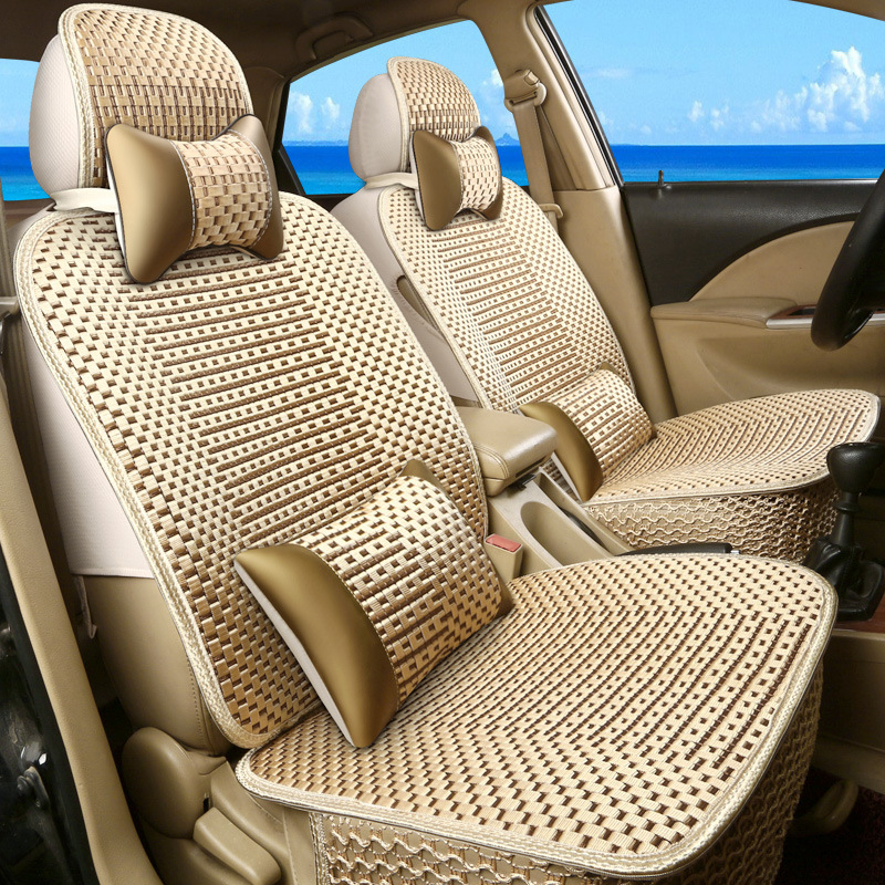 汽车坐垫编制织绳汔车座垫四季冰丝汽车坐垫四季通用编织透气专用