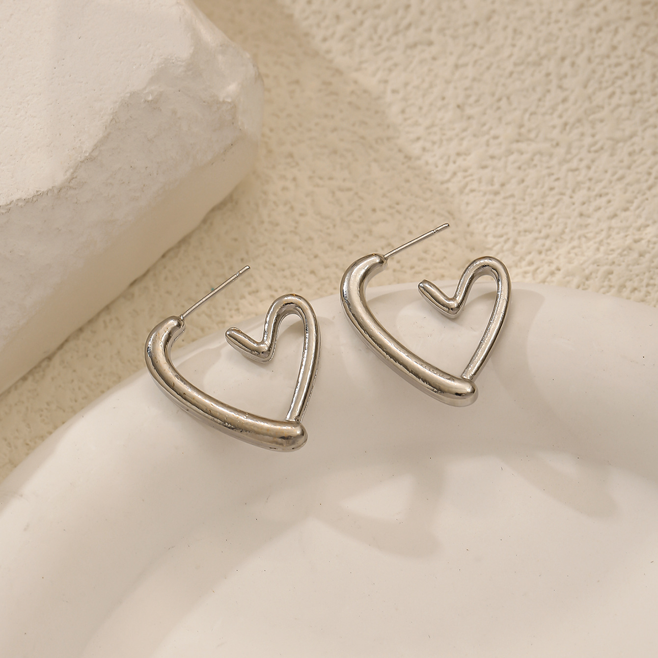 사랑의 분열 귀걸이 - 실버