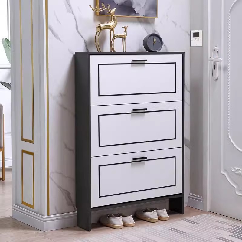 Ultra-Thin Shoe Cabinet for Home Entrance, Light Luxury Foyer Cabinet, Space-Saving Wall-Mounted Storage Shoe Rack for Small Apartments