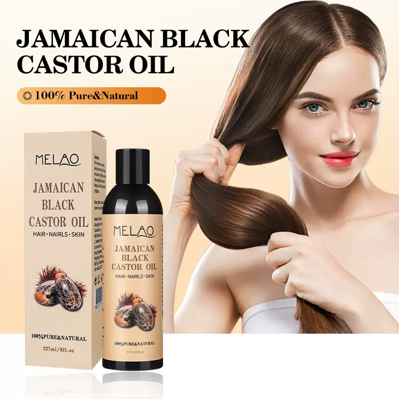 跨境黑蓖麻油237ml强韧头发头皮营养护理按摩护发精油Castor Oil