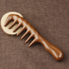 Handleless black sandalwood and green sandalwood head massage meridian wood comb, solid wood wholesale household use, long handle sandalwood, not horn comb