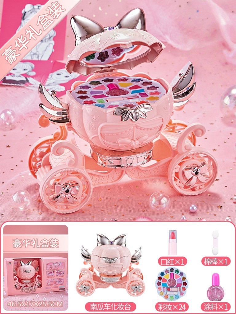 Cosméticos para niños al por mayor, caja de maquillaje no tóxica, aceite, lápiz labial, juguete, traje especial para niñas de 3-6 años, juego de casa 4-5