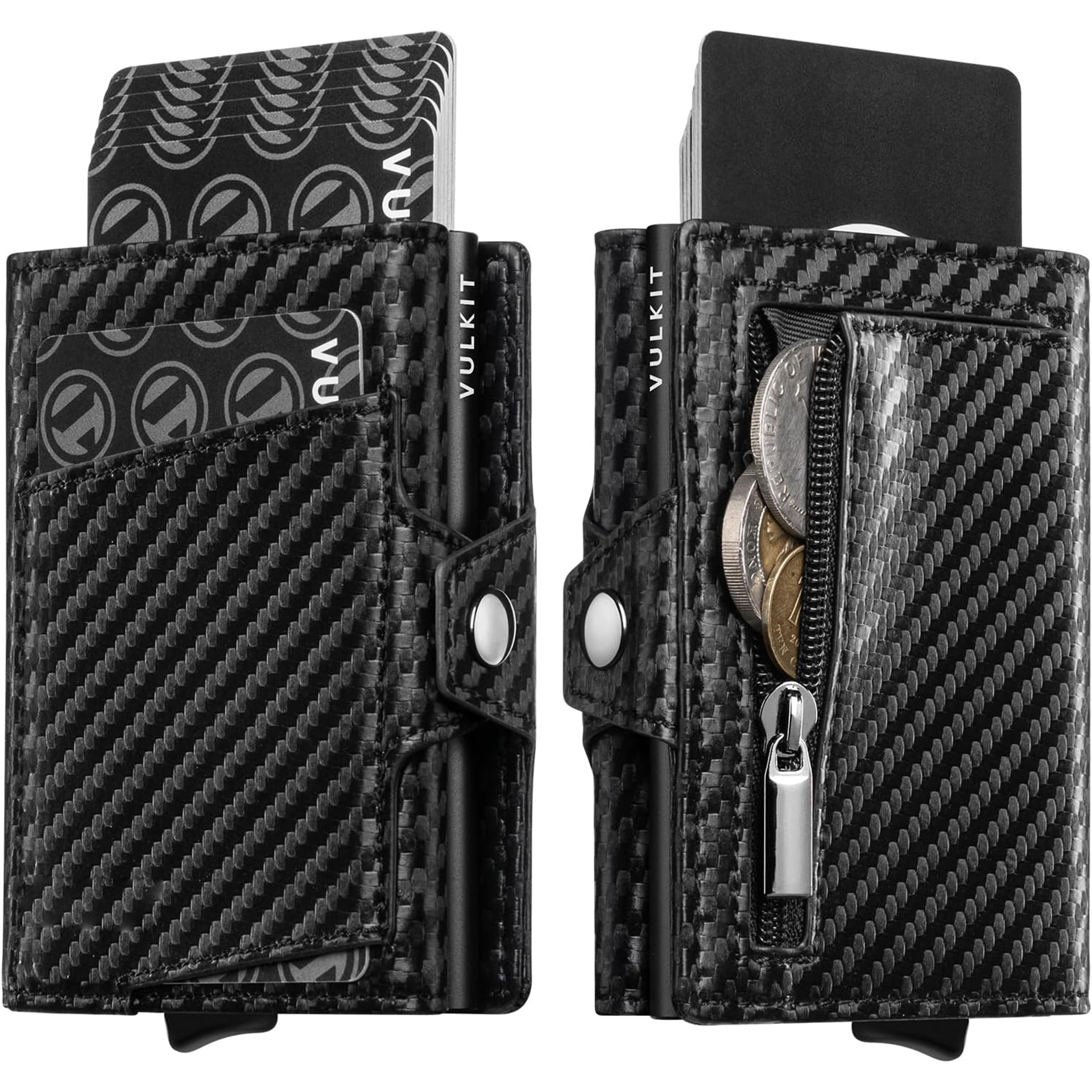 Amazon Zipper Metal Cambio Tarjeta Cartera multi-tarjeta cartera RFID anti-robo cartera de negocios para hombres