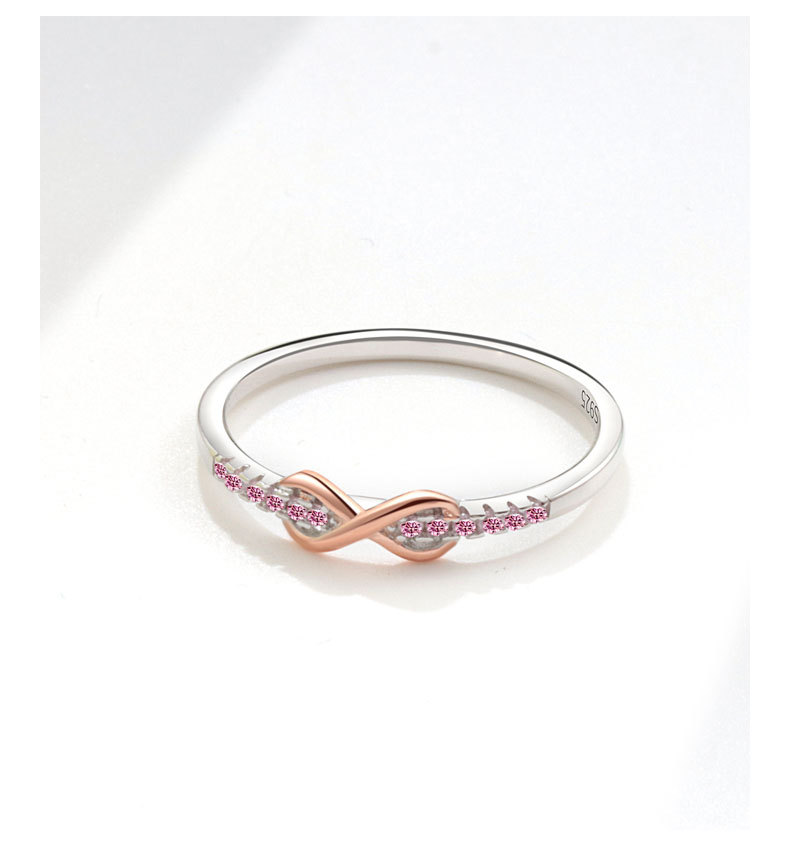Plating Design 925 Sterling Silver Zircon Infinity Rings 925 Sterling Silver Rings