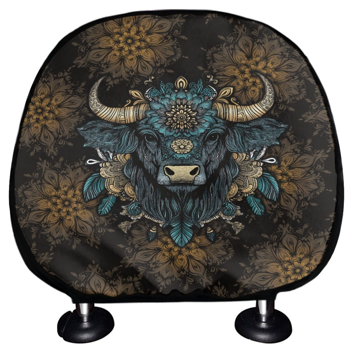 Самый продаваемый чехол на подголовник автомобиля Amazon, модный рисунок коровы, мягкий и удобный, поддерживает настройку логотипа.