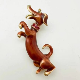 European and American Fashion Retro Style Jewelry Diamond-Encrusted Paint Personalized Puppy Brooch Accessories Factory Wholesale Creativity