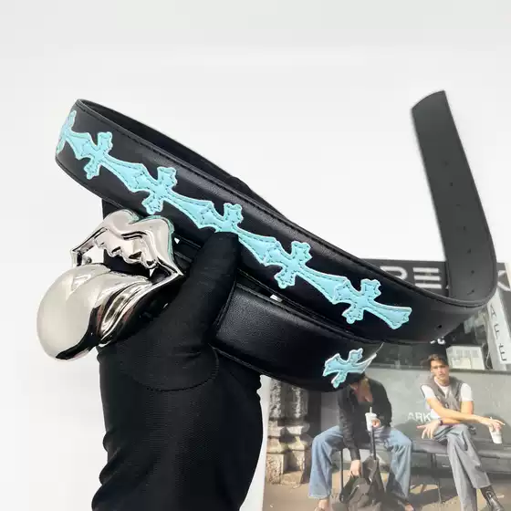 CH Holy Sword Cross Belt Men Roller Hollow Evergreen Vine Women Belt Star Style Perforated Waist Belt