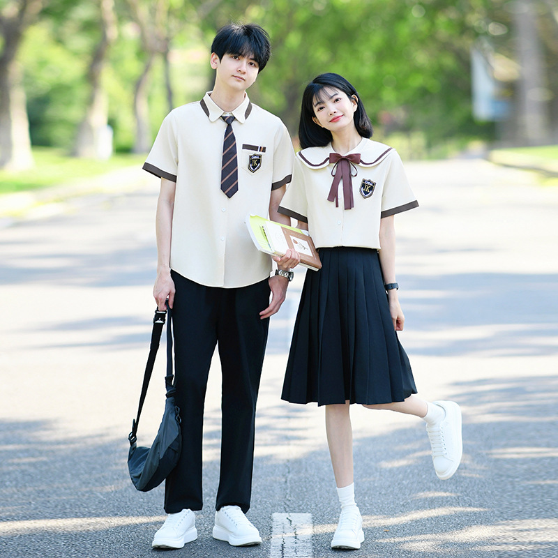 Primary School, Middle and High School Student Class Uniforms, Summer British College Style Poetry Recitation Chorus Performance Uniforms, Graduation Photo Uniforms