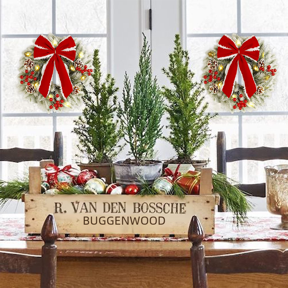 Julekrans hvid julepynt til dør og væg_voghion.com