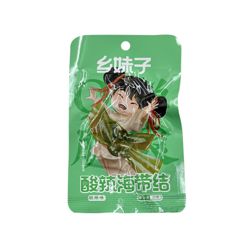 Xiangmeizi hot and sour kelp knot boxed 20g vegetarian ready-to-eat casual gluttonous kelp knot hot and sour flavor wholesale