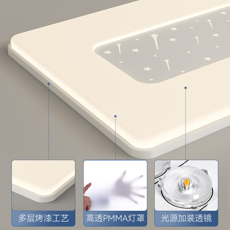 Luz de sala de estar de espectro completo protector de ojos lámpara de techo moderna y minimalista nueva creativa lámpara de sala de estrellas meteoritas paquete de lámparas para toda la casa