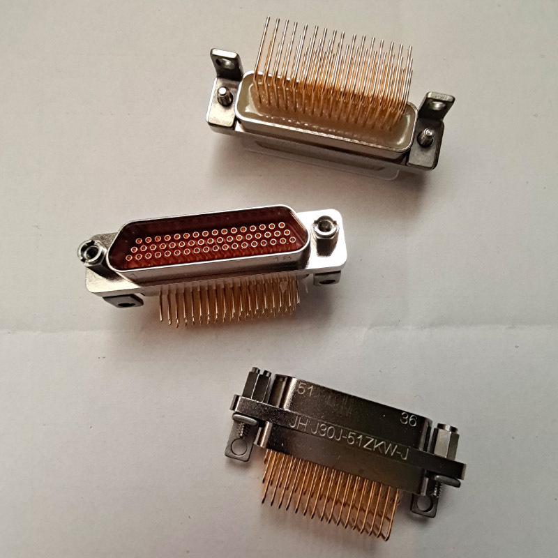 51芯弯插PCB板使用矩形连接器插座J30J-51ZKWP7 J30J-51ZKW锦宏牌