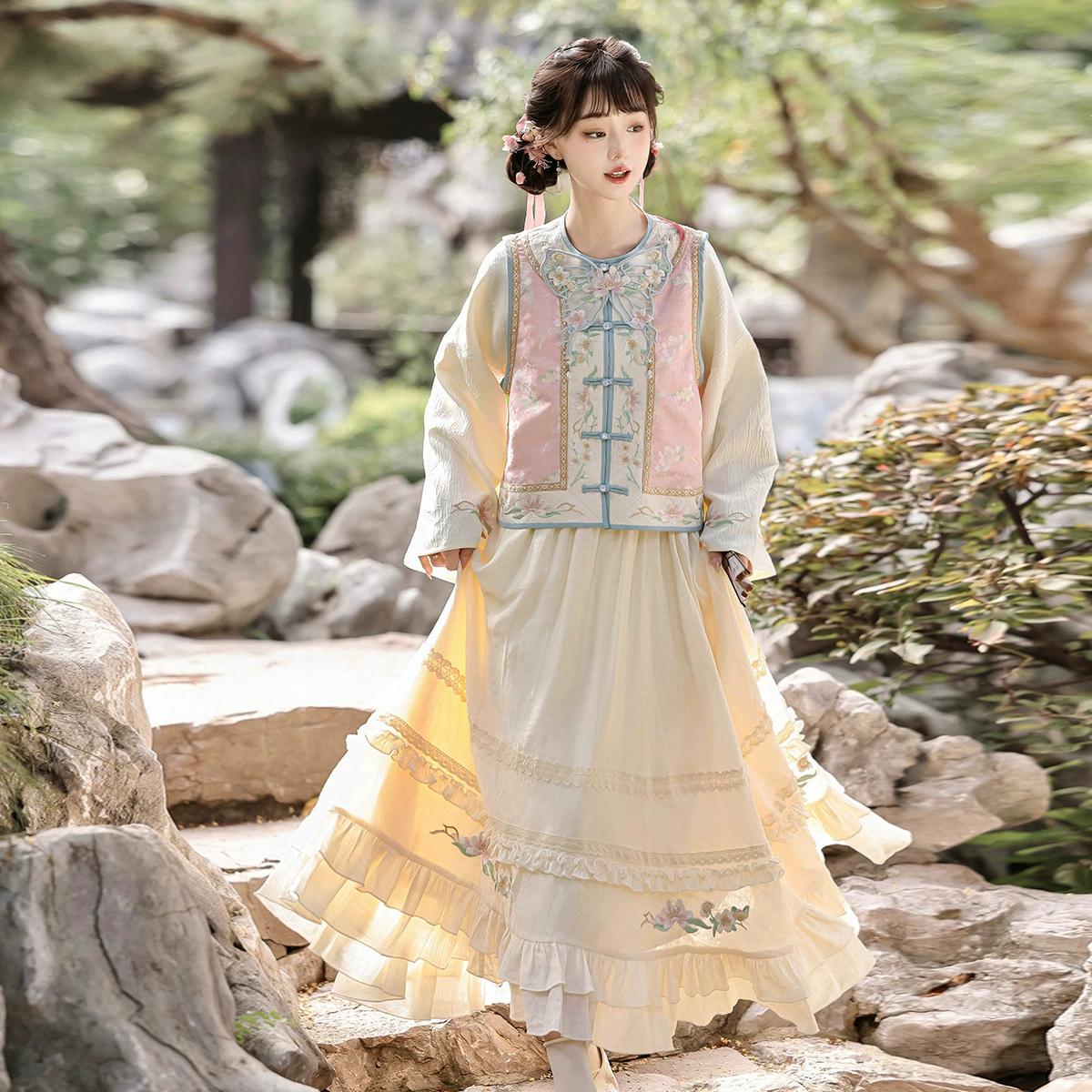 Yimengge Оригинальная цветная стеклянная китайская одежда для женщин в китайском стиле