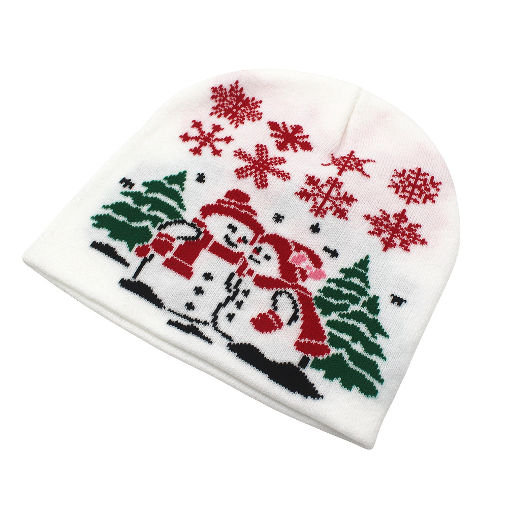 Nuovo Natale per la decorazione autunnale e invernale, caldo cappello lavorato a maglia, cappello di lana con renna di Babbo Natale_voghion.com