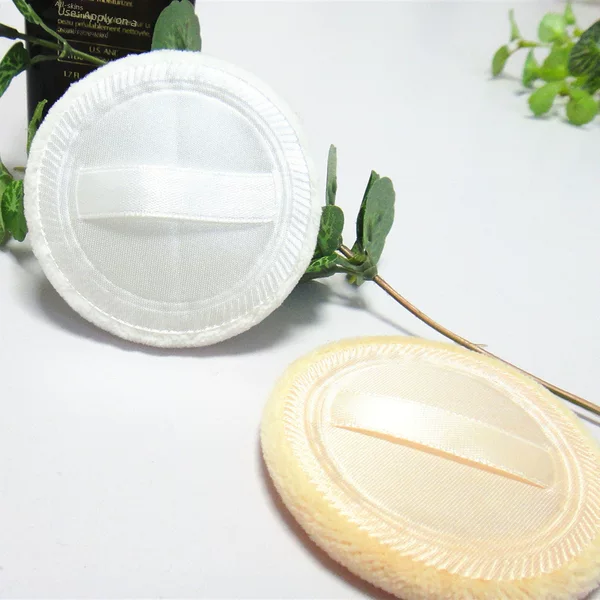 Round Satin Pressed Ribbon Dry Powder Puff Wholesale Cross Puff Photo Studio Powder Puff Loose Powder Puff Beauty Tool
