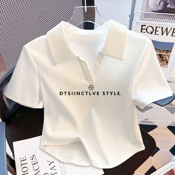 Cotton summer elegant short short sleeve T-shirt