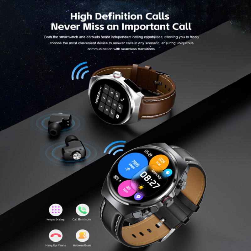 Cross-border MT95 2 en 1 reloj inteligente Bluetooth doble llamada música salud deportes TWS auriculares multifunción