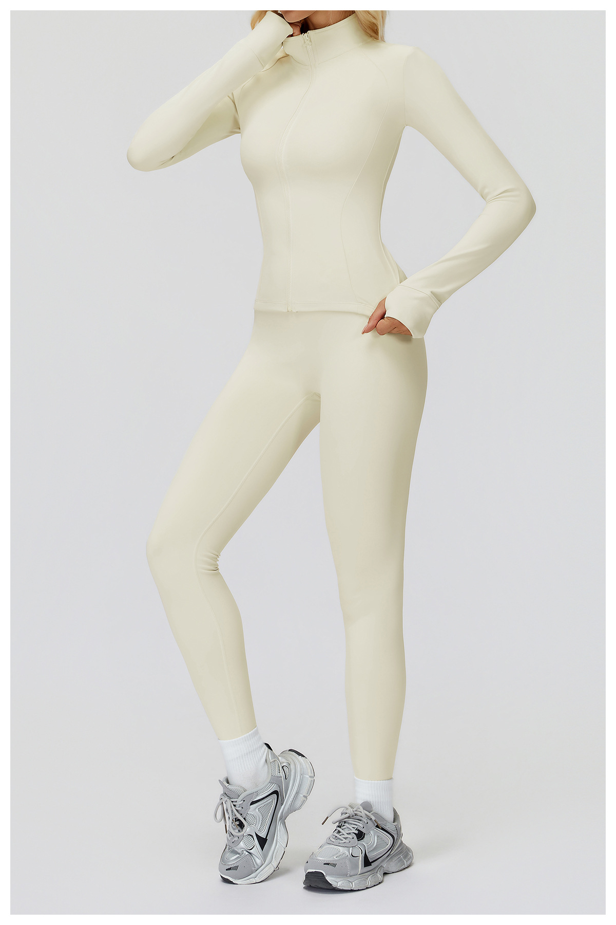 Giacca sportiva in pile da corsa, versatile, antivento, calda e con collo alto, Zechuang, autunno inverno, 5502_voghion.com