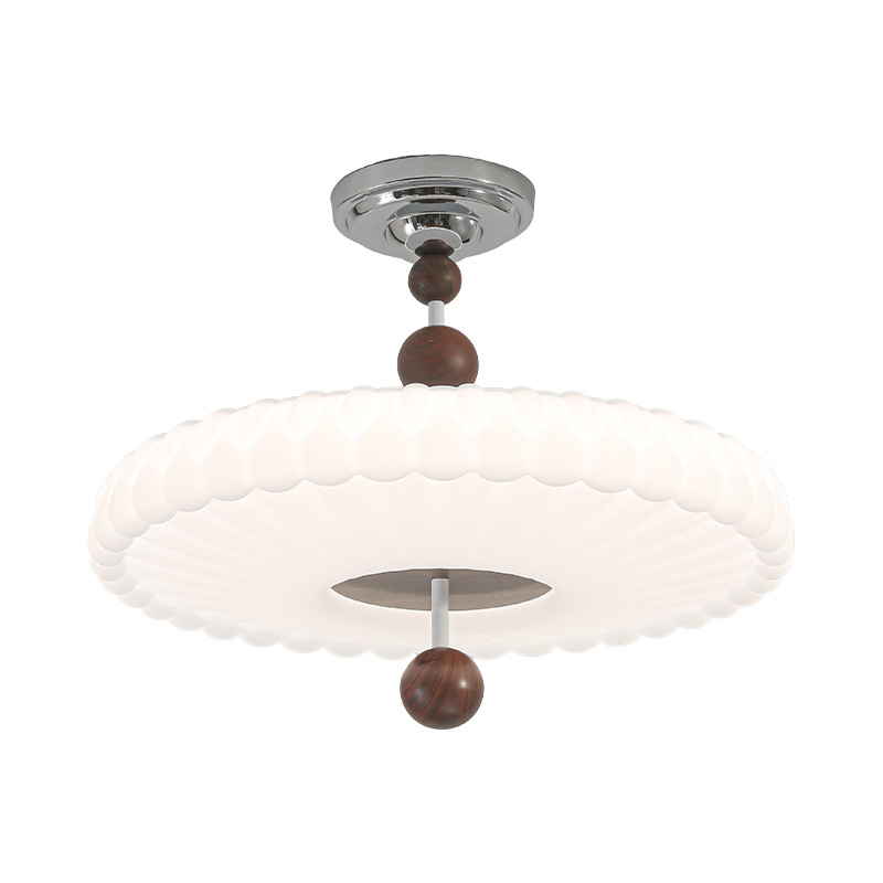 Viento medieval retro color de nuez de viento silencioso dormitorio lámpara de techo lámpara de dormitorio principal de viento crema habitación de niños biblioteca lámpara de habitación
