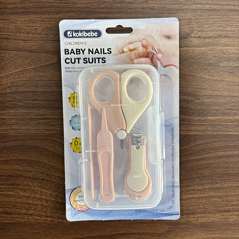 Set de Cortaúñas para Bebé de Plástico y Acero Inoxidable con Caja