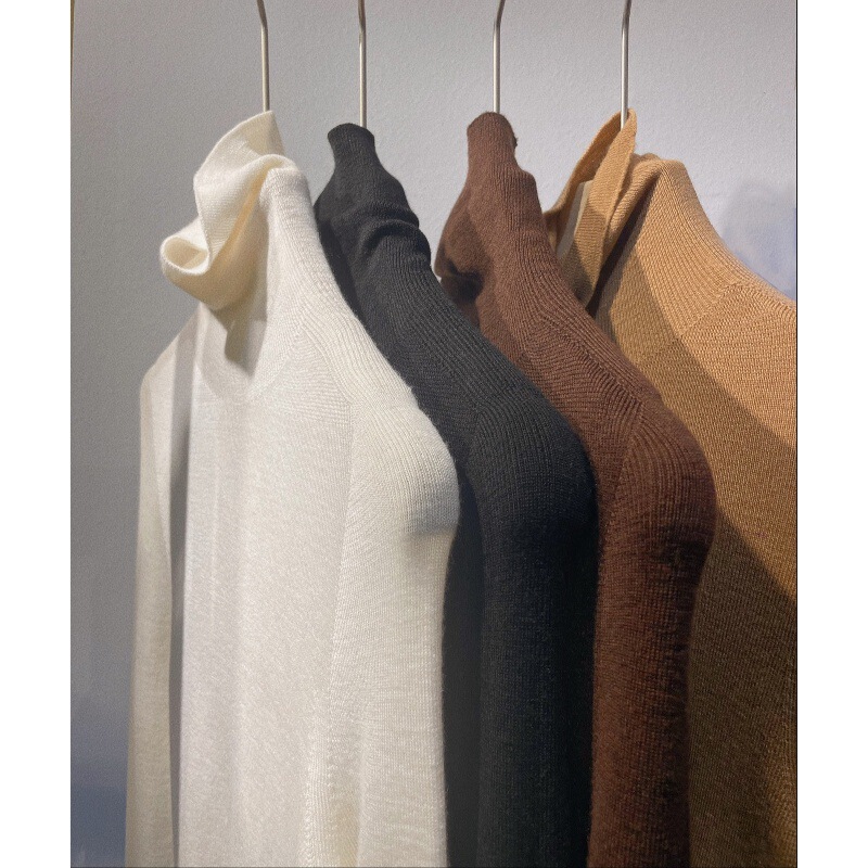German Yangtze Yarn Australian 100% Merino Wool High Neck Japanese Island Fine Seamless One-Piece Bottoming Sweater