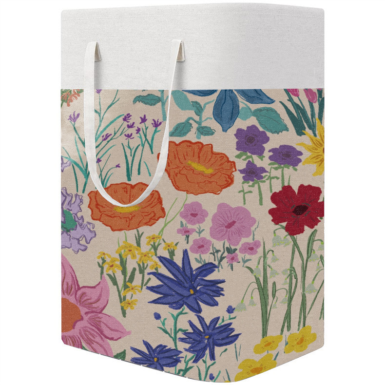 Barril de almacenamiento de impresión de tela de gran capacidad transfronterizo, artículos diversos, cestas de ropa sucia, cestas de lavandería plegables para el hogar se pueden personalizar