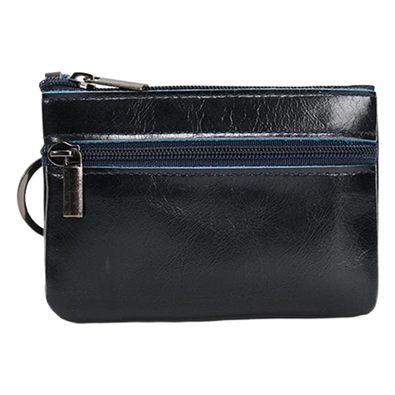 Cross-Border Hot Selling Genuine Leather Mini Coin Purse Cowhide Retro Key Bag European and American Zipper Coin Short Zipper Handbag