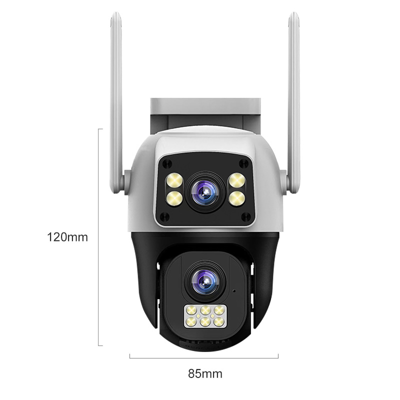 Cámara PTZ de Doble Lente V380 4G WiFi de ABS, Impermeable, para Interiores y Exteriores