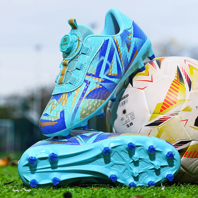 Zapatillas de Fútbol con Cierre Giratorio para Niños de Cuero Artificial Ligeras