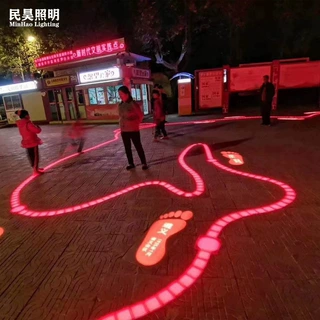 led非标异形地砖灯 脚踏发光互动彩色地埋灯广场发光地砖灯厂家