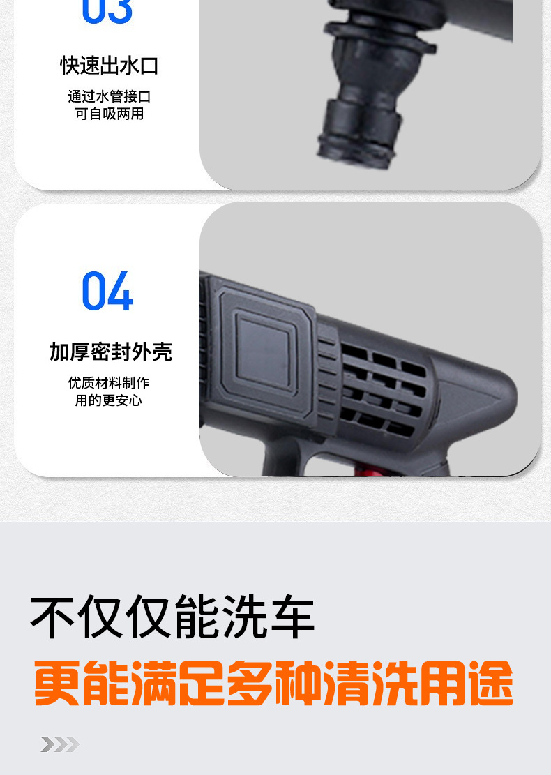 Wireless Car Washing Machine household cross-border wholesale car washing artifact portable lithium electric car washing gun high pressure car washing machine battery