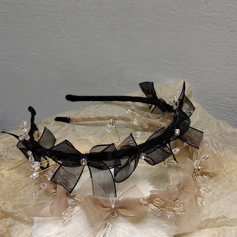 Diadema De Borde Fino De Cristal Tridimensional Bowknot De Hilo De Red Coreana Al Por Mayor display picture 2