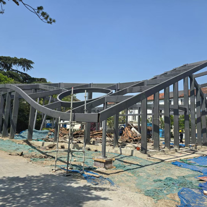 钢结构廊架小区金属廊架