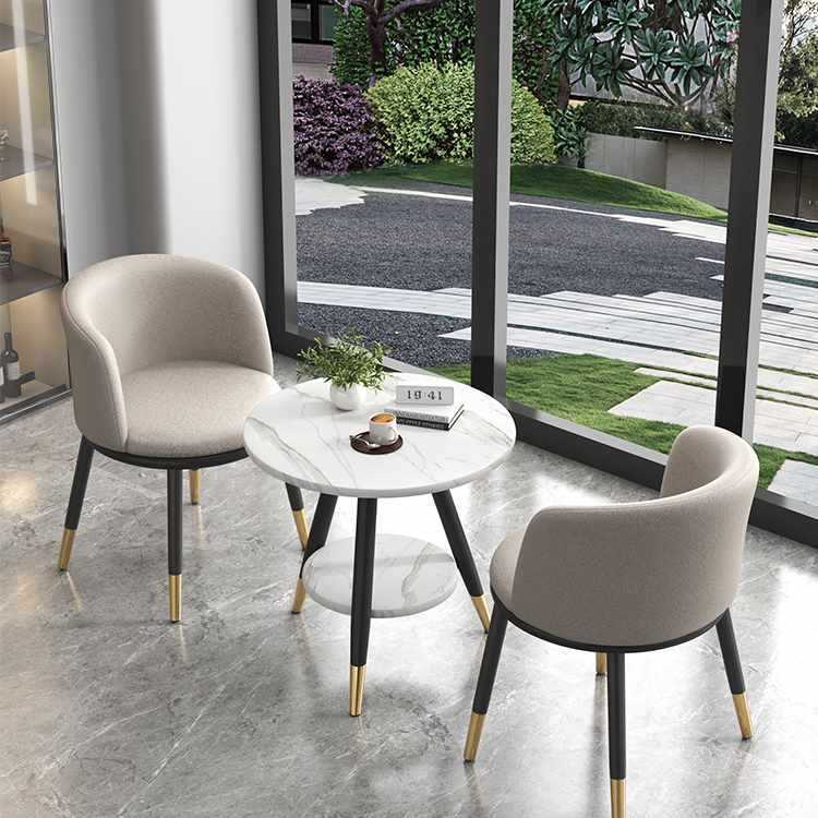 Balcony Small Tea Table and Chair Set, Casual and Luxurious Internet Celebrity One Table and Two Chairs, Rest Area, Reception and Negotiation Table and Chair Combination