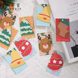 圣诞节卡片装饰吊牌圣诞老人贺卡平安夜礼物祝福卡片花店花束配饰