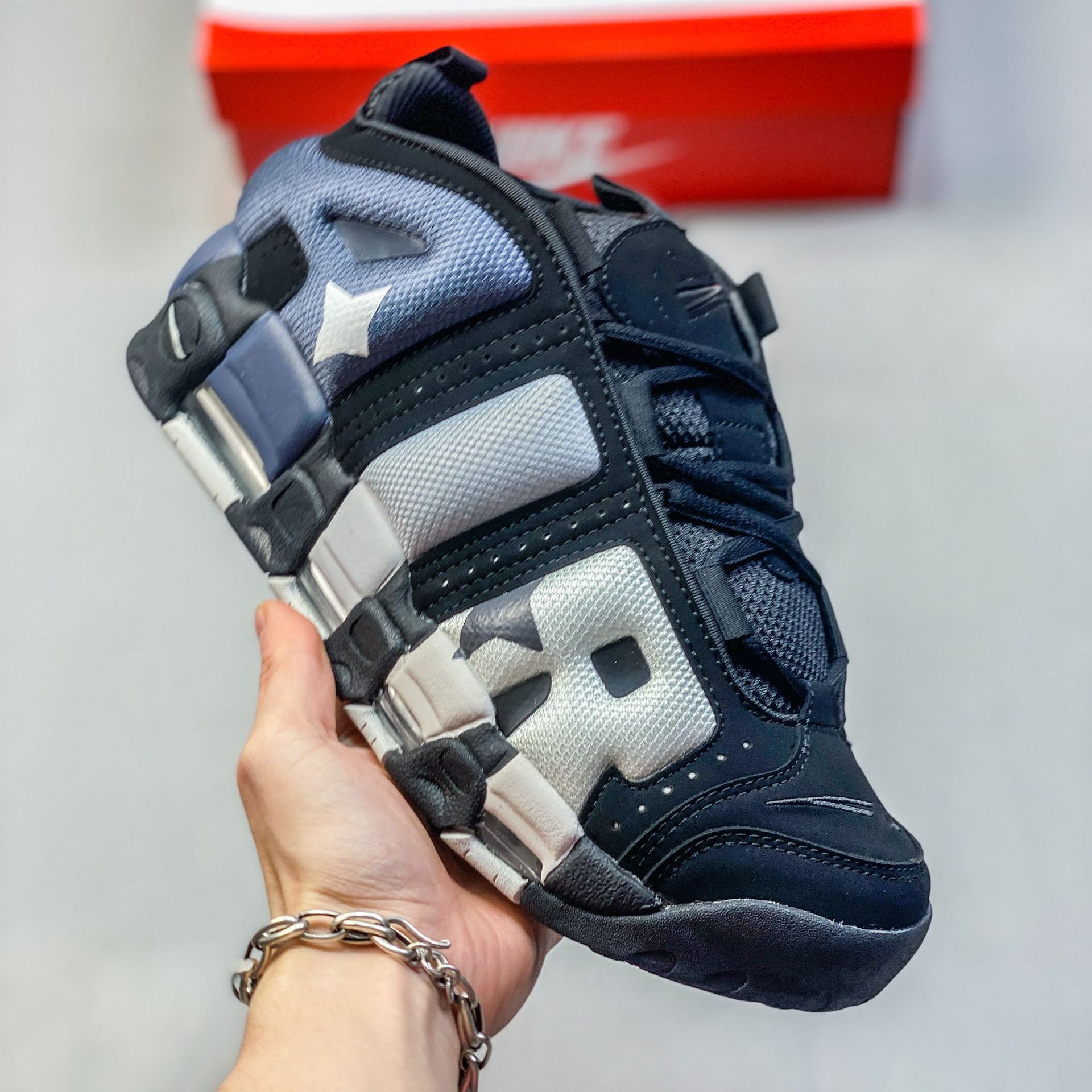 Zapatos de baloncesto de aire de cuero puro 3M zapatos deportivos casuales con almohadilla de aire negro y blanco panda alienígena zapatos para hombres y mujeres
