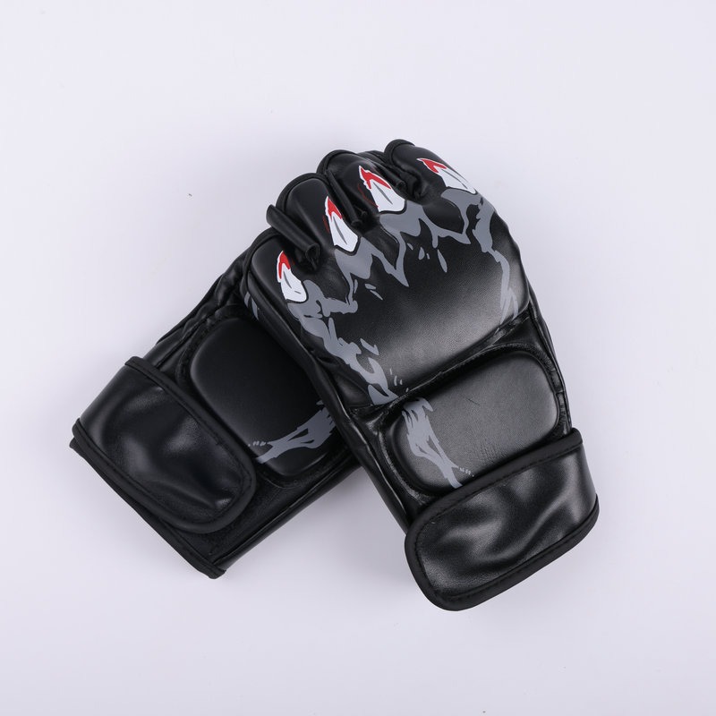 Medio dedo guantes de boxeo adultos niños Sanda lucha UFC guantes de boxeo Muay Thai boxeo entrenamiento MMA guantes de boxeo