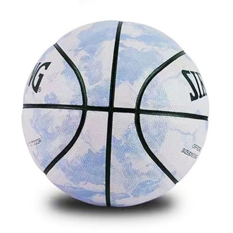 Basketboll i pu läder med logotyp slitstark för utomhusbruk_voghion.com